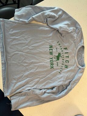 Abercrombie & Fitch Light Blue Sweatshirt with Green Print